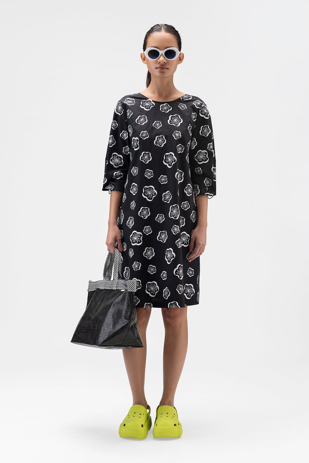 Printed Dress With Box Pleats
