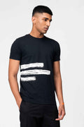Black Brushstroke Graphic T-Shirt for Men
