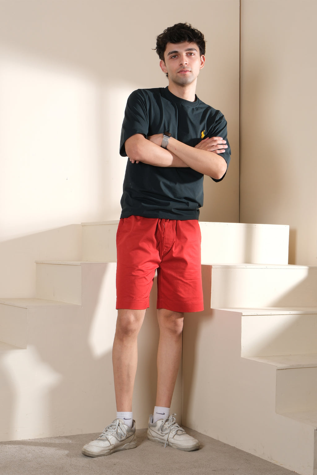 Casual Mens Shorts Red