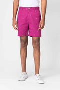 Magenta Printed Casual Shorts for Men