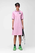 Bubblegum Pink Embroidered Polo Dress