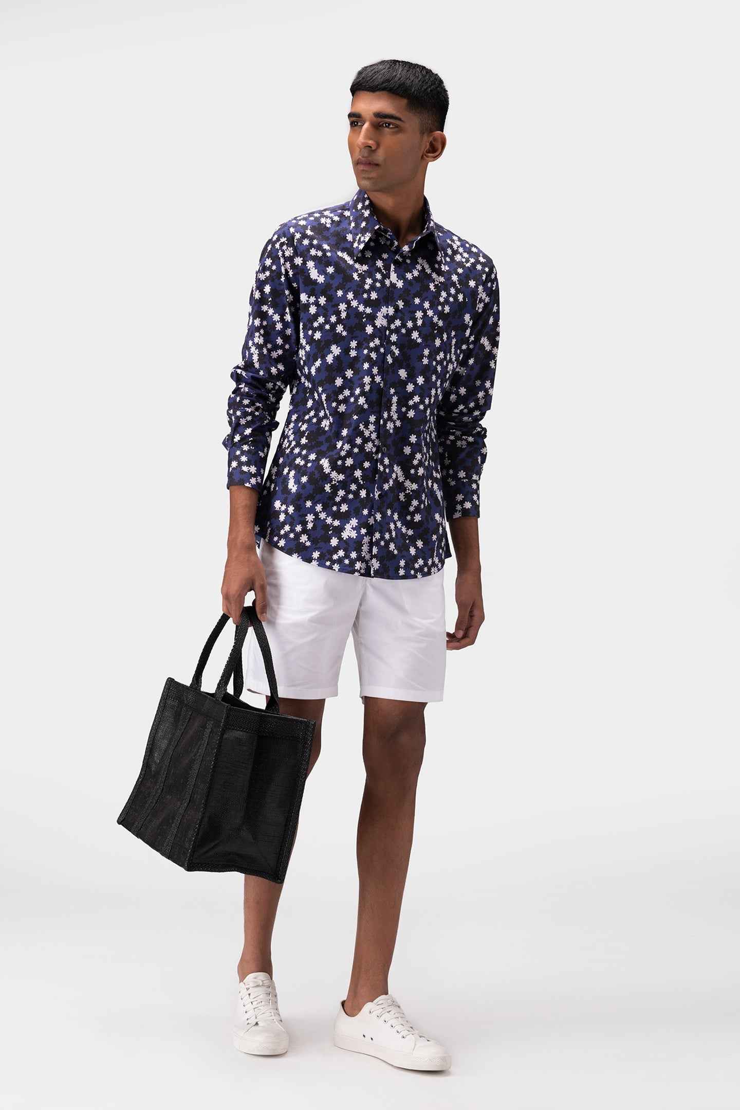Floral Collage Men Cotton Shirt