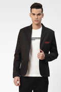 Classic Men Blazer with Contrast Pocket Detail