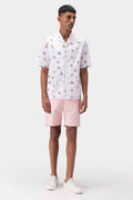 Floral Iconography Men Shirt With Cuban Collar