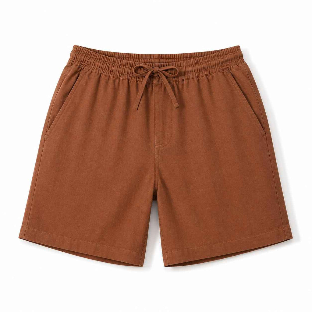 Joe Marzi Men's Linen Drawstring Shorts – Rust