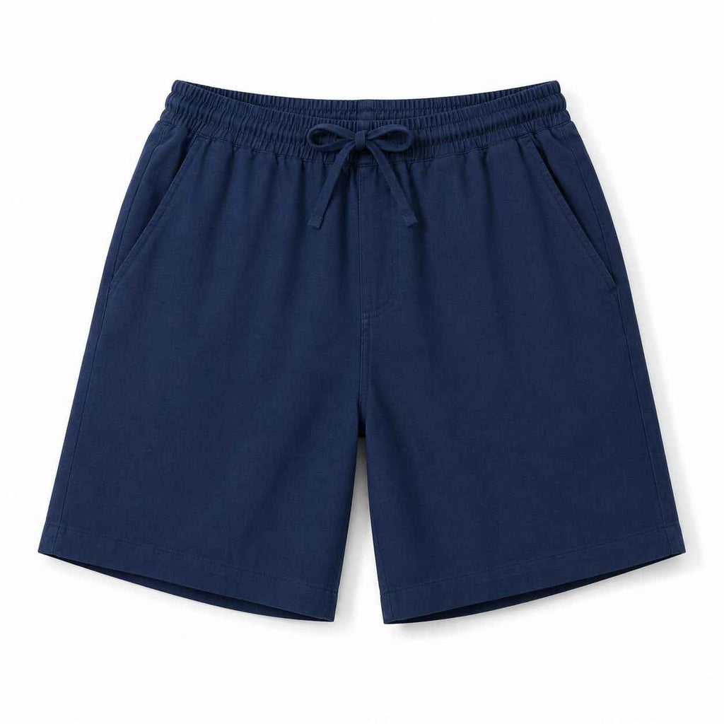 Joe Marzi Men's Linen Drawstring Shorts – Navy Blue