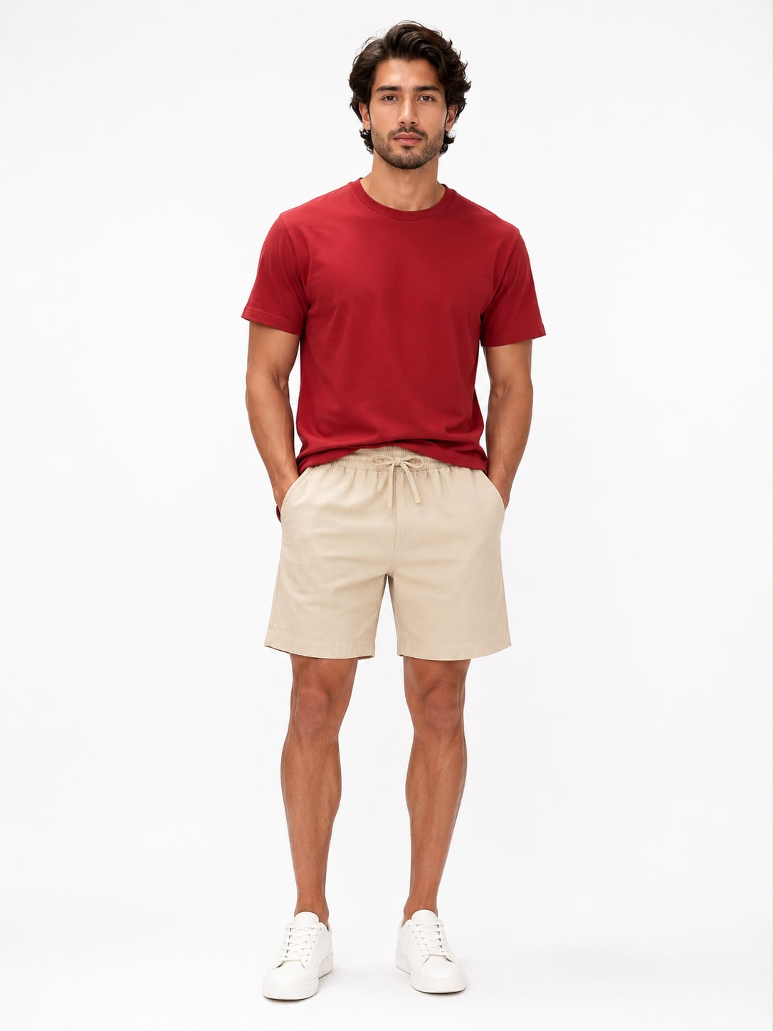 Joe Marzi Men's Linen Drawstring Shorts – Beige
