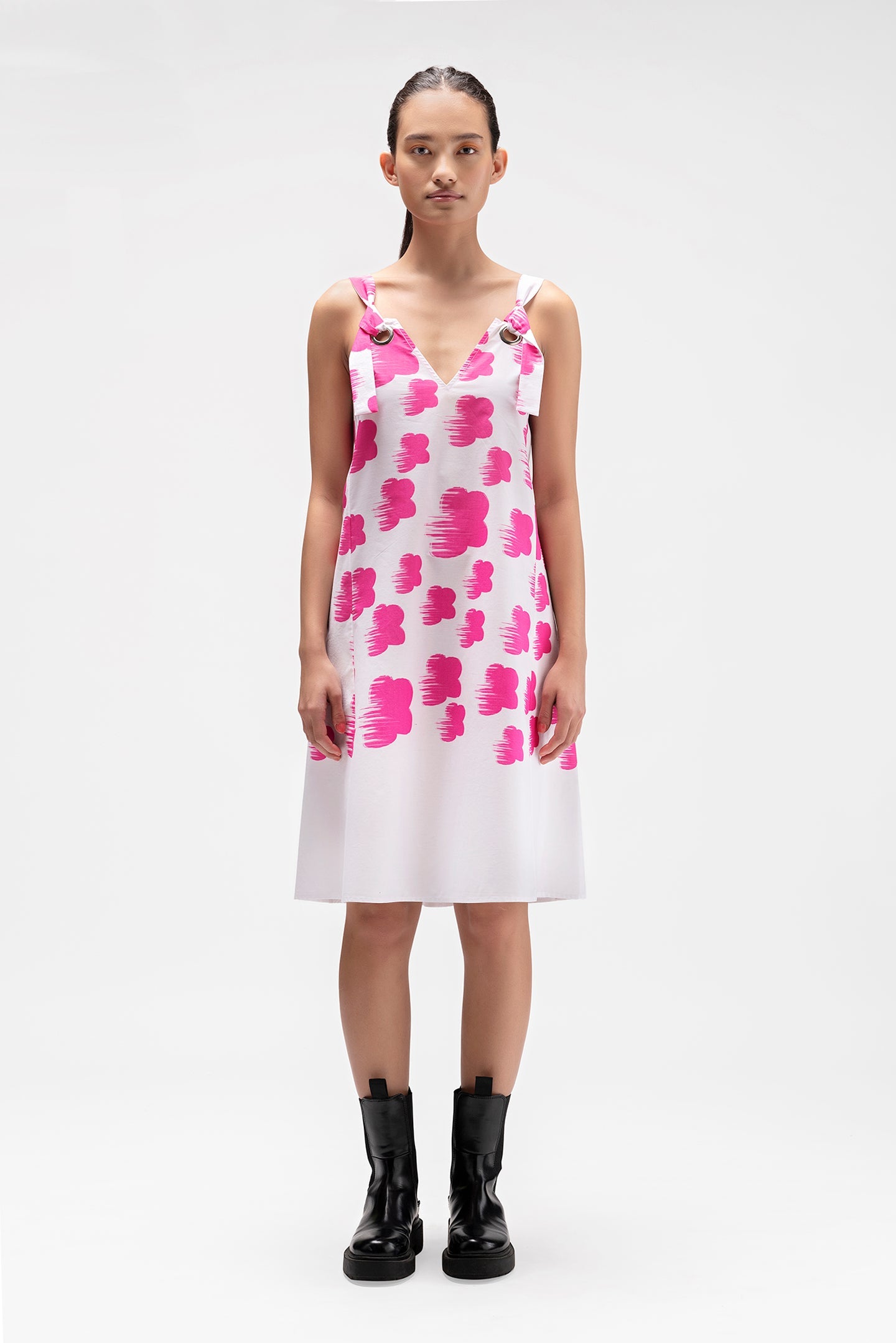 Abstract Florals Sleeveless Dress