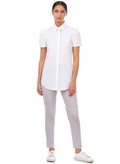 Soft White Puff Sleeve Formal Shirt for Women