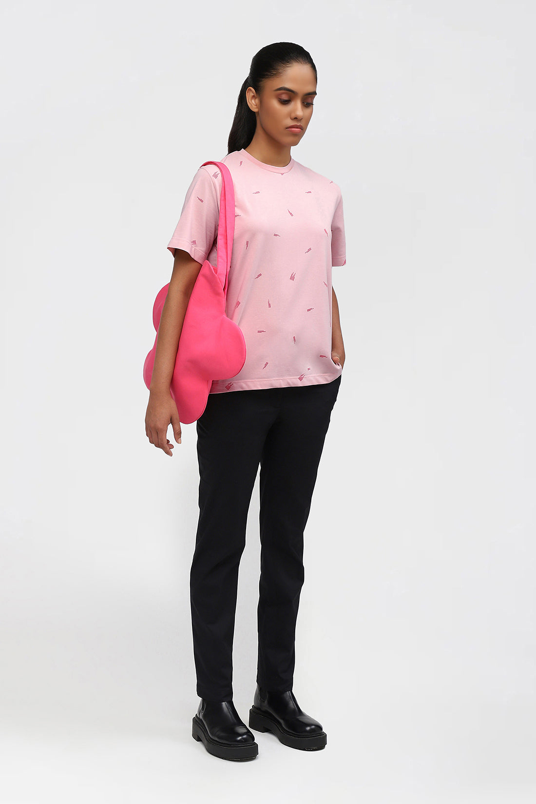 Rose Pink Classic Design Womens T-shirt