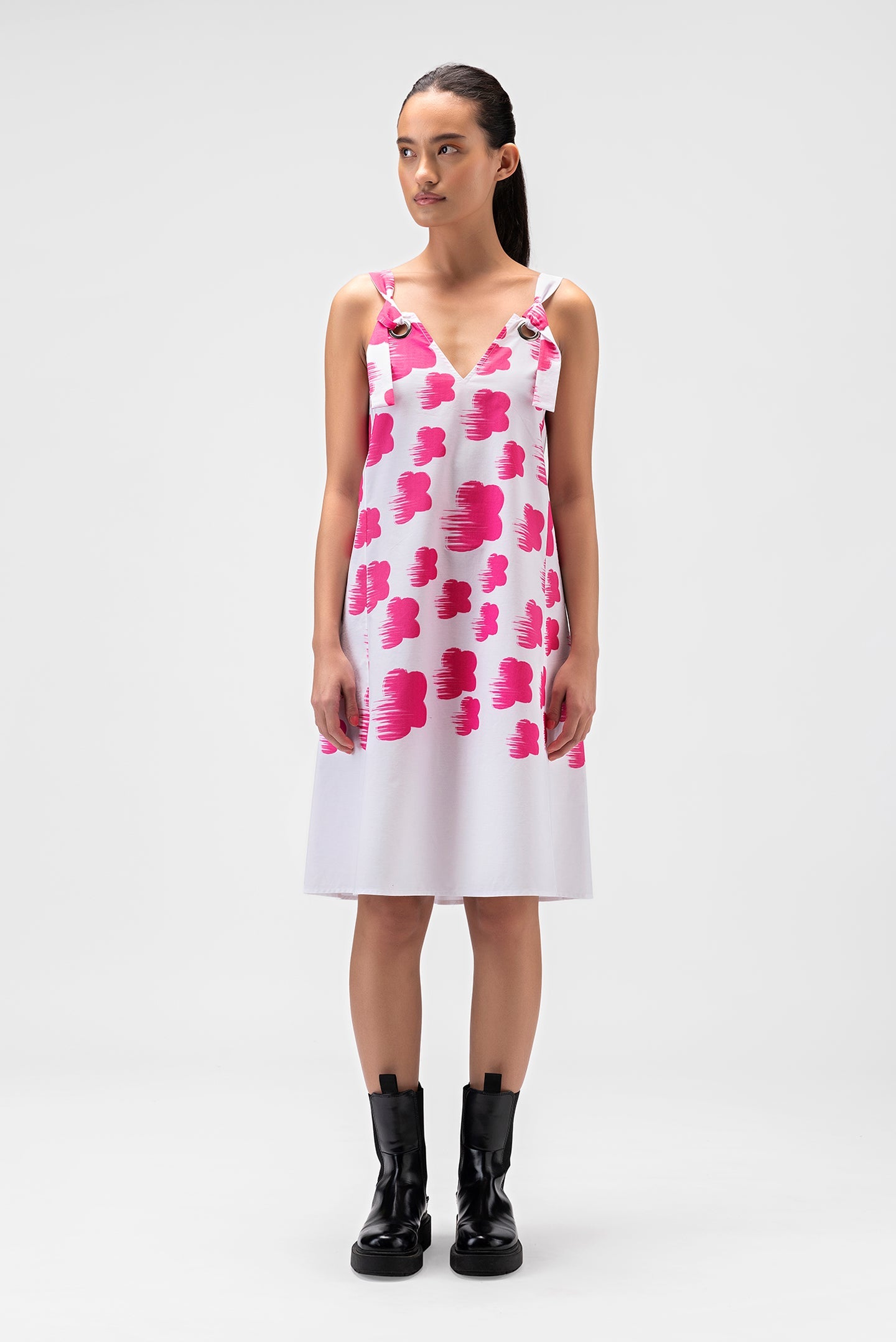 Abstract Florals Sleeveless Dress