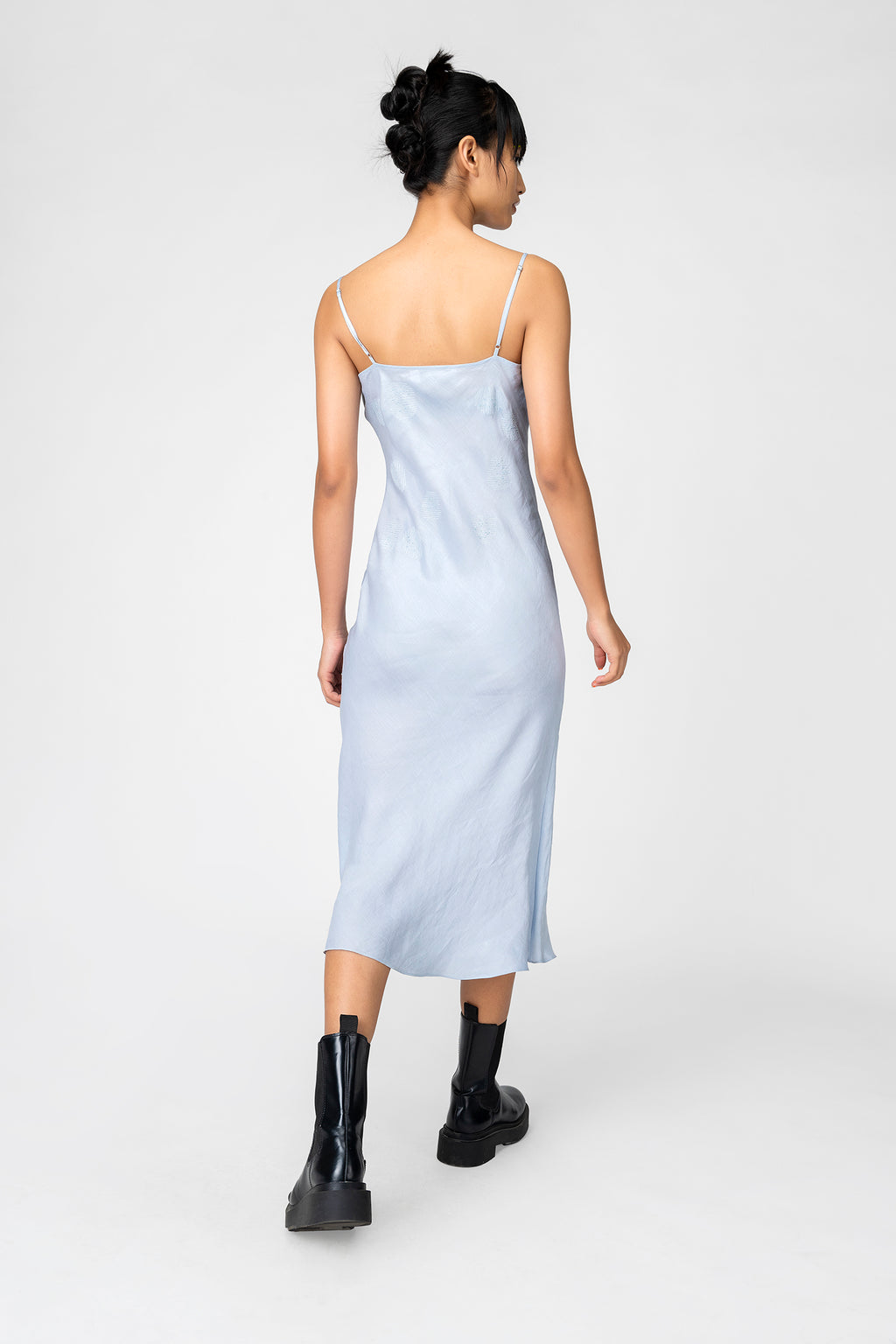 Icy Blue Cowl Neck Slip Dress