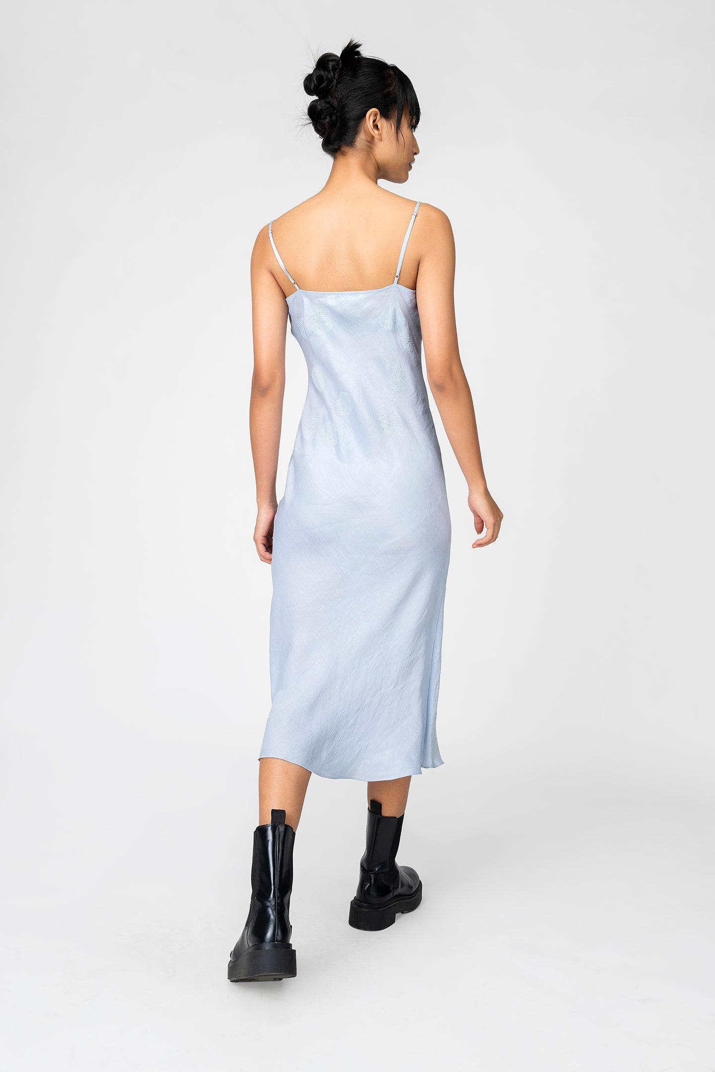 Icy Blue Cowl Neck Slip Dress
