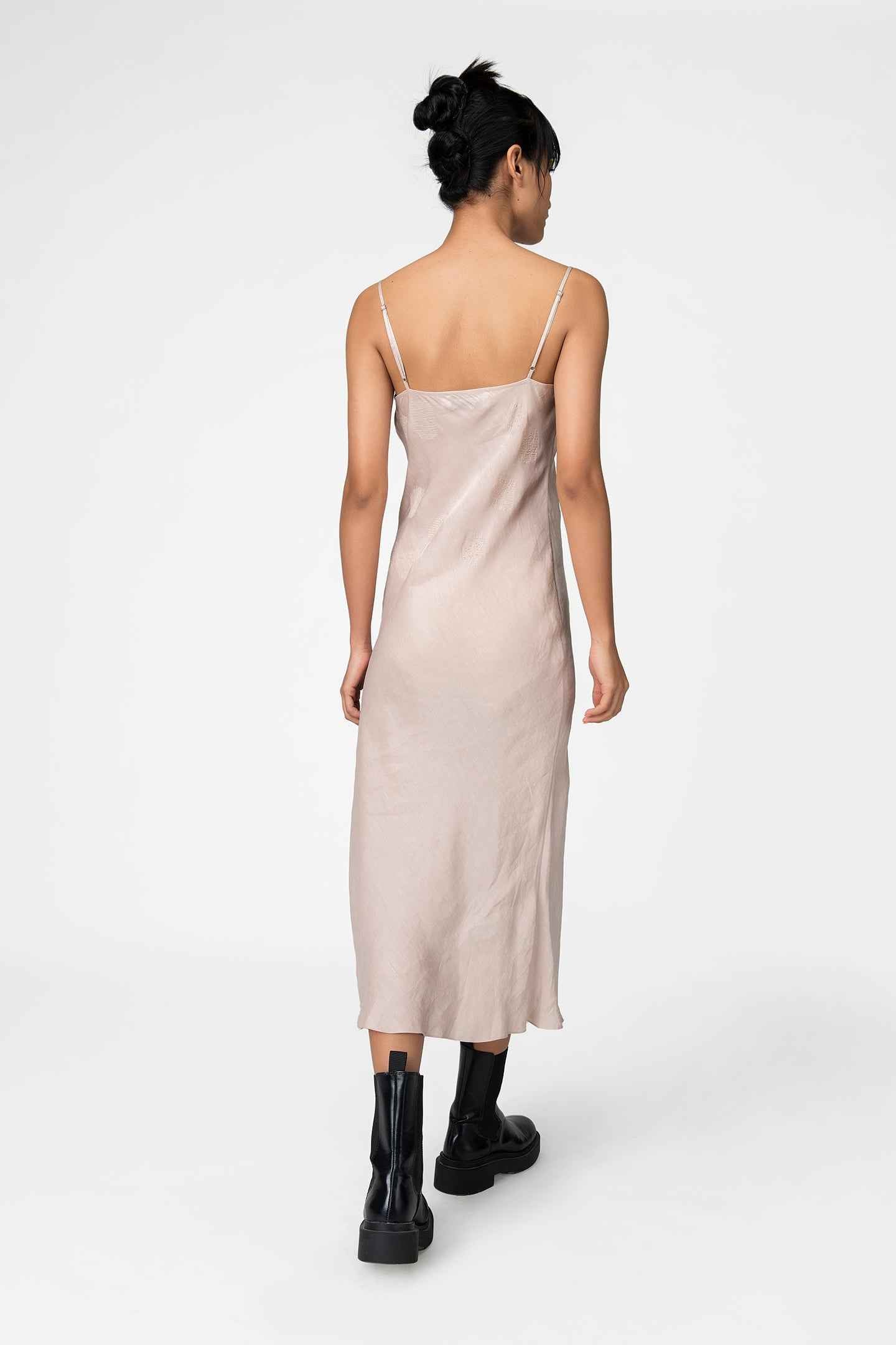 nude midi slip dress Midi Wedding-Guest Slip Dress CLBD103 Sand / XSmall