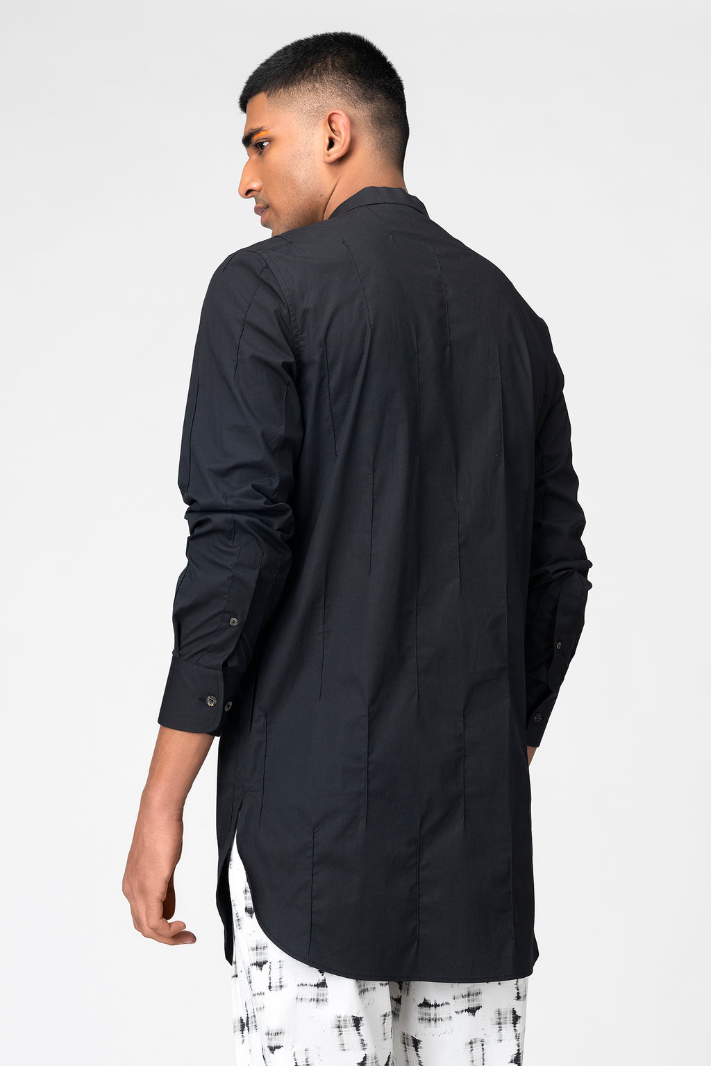 Classic Black Mandarin Collar Kurta for Men