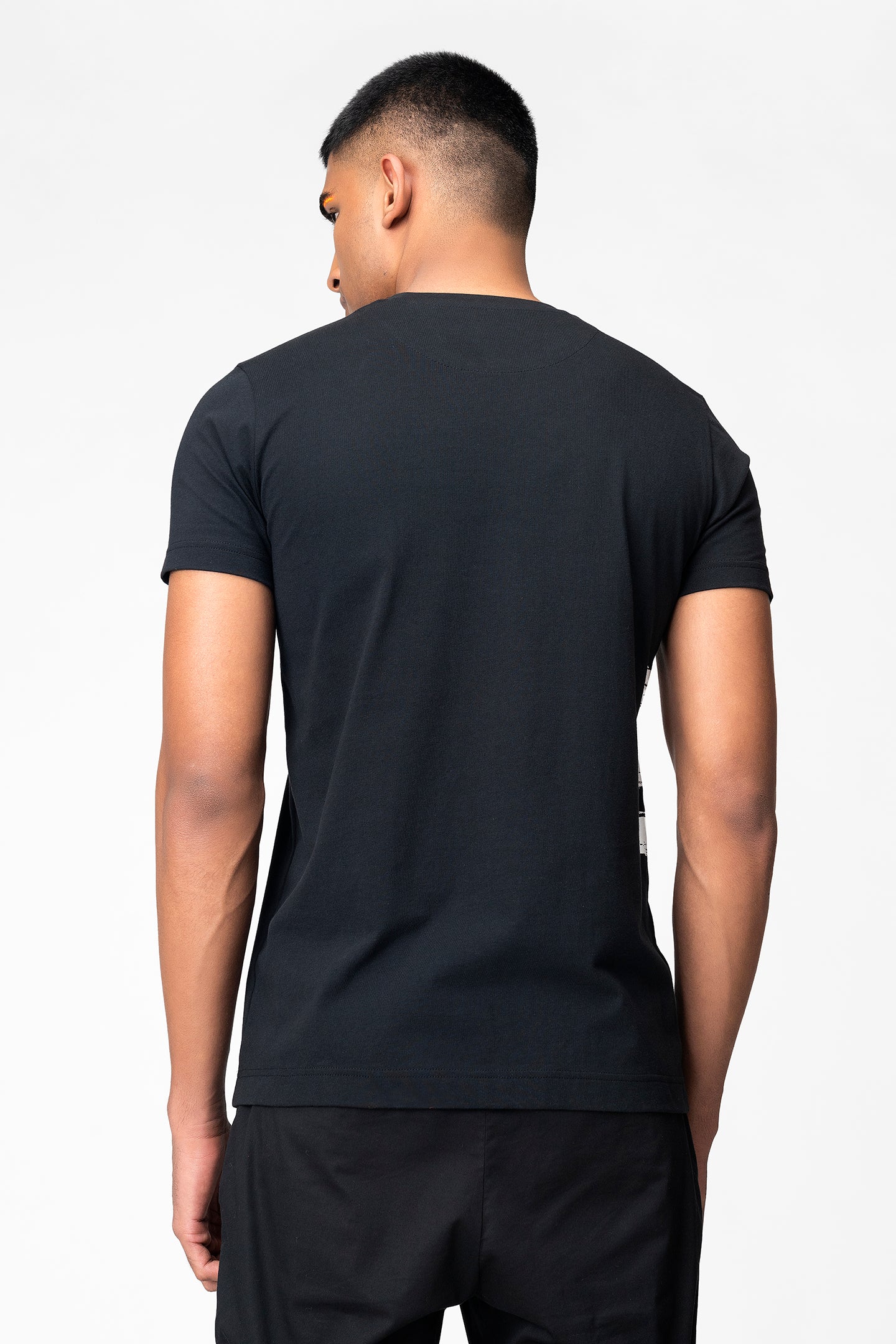Black Brushstroke Graphic T-Shirt for Men