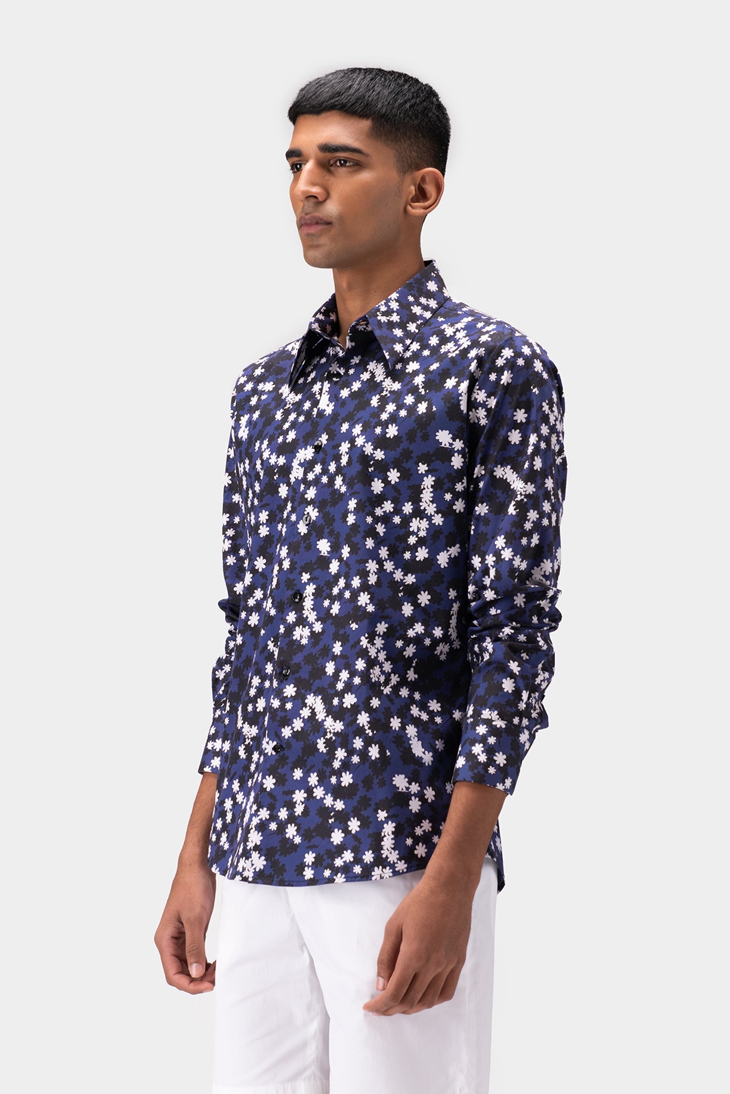 Floral Collage Men Cotton Shirt