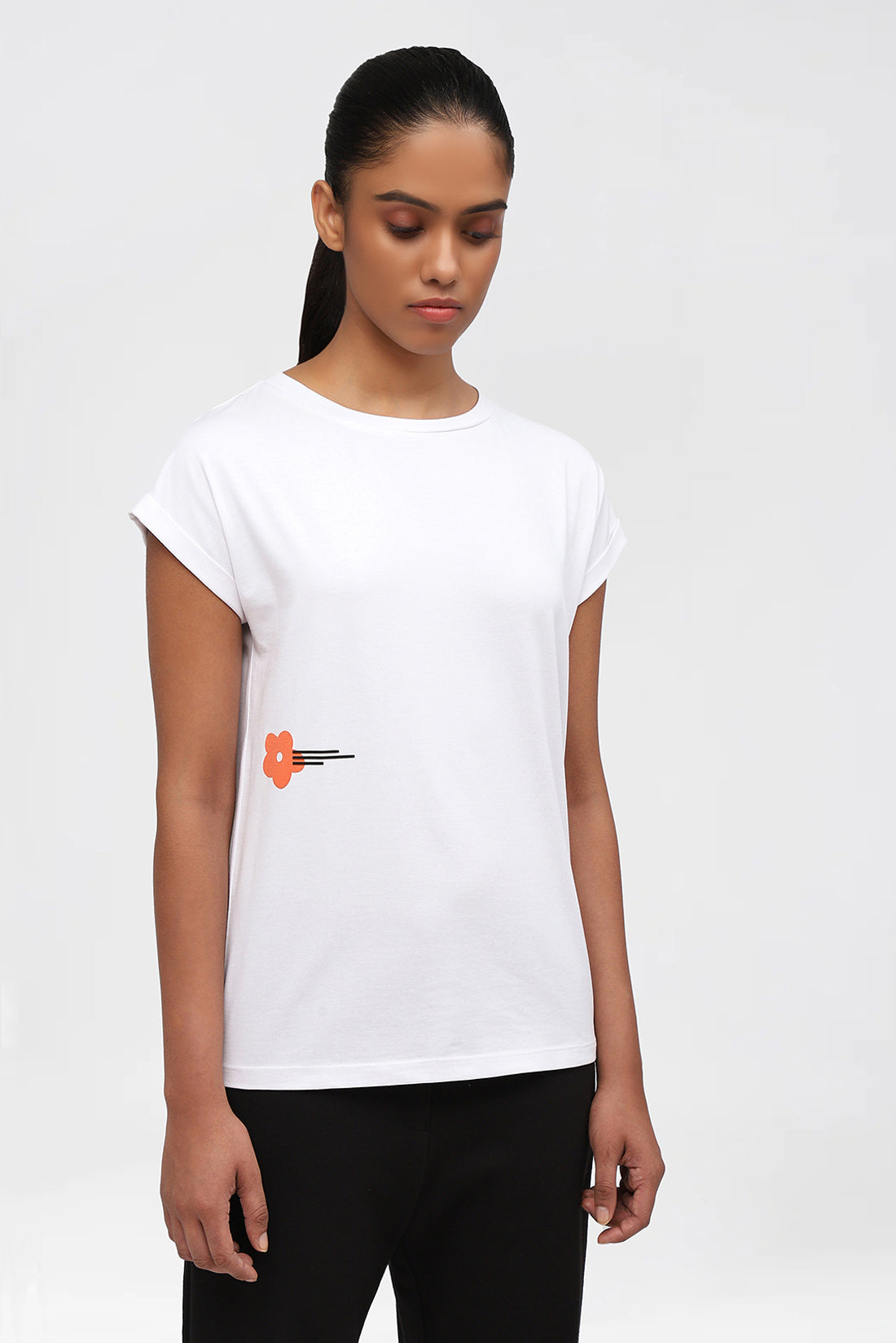 White Casual Womens T-shirt