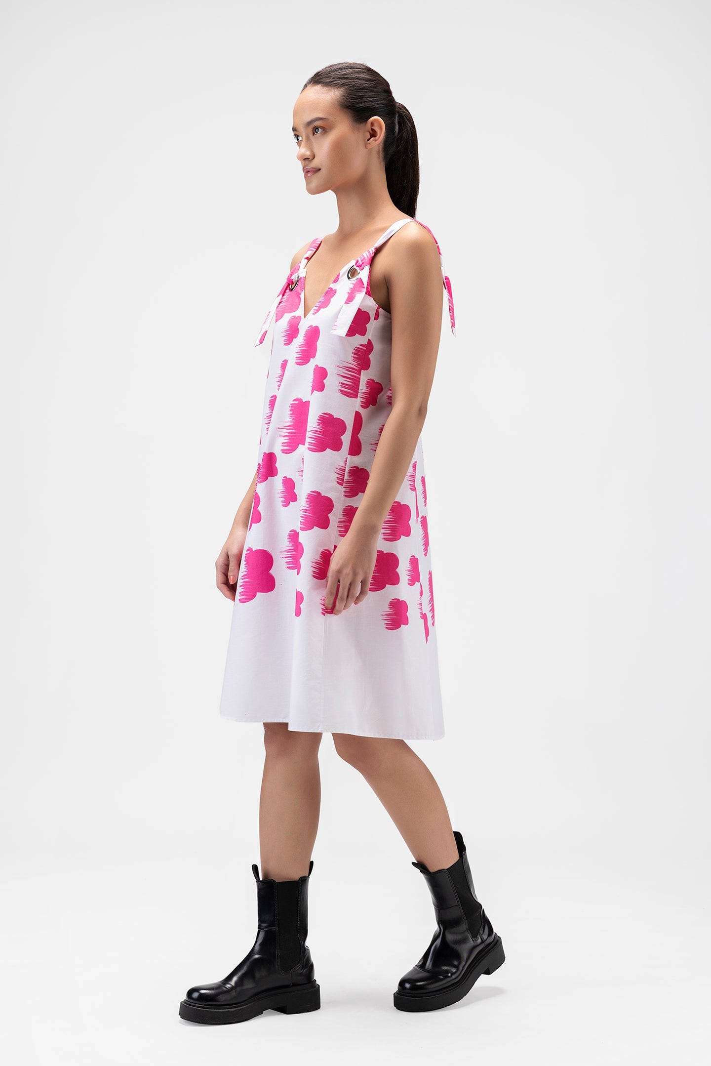 Abstract Florals Sleeveless Dress