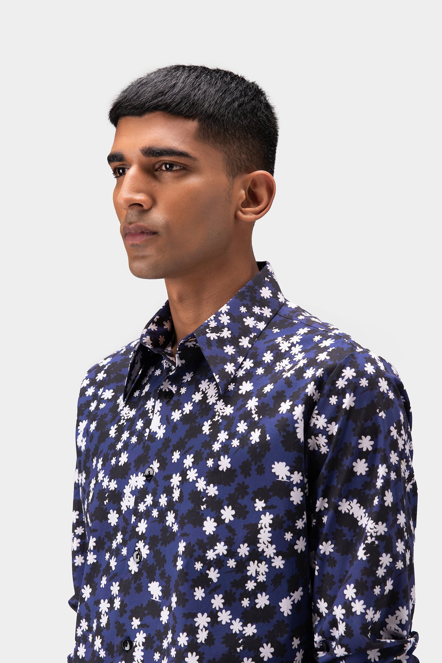 Floral Collage Men Cotton Shirt