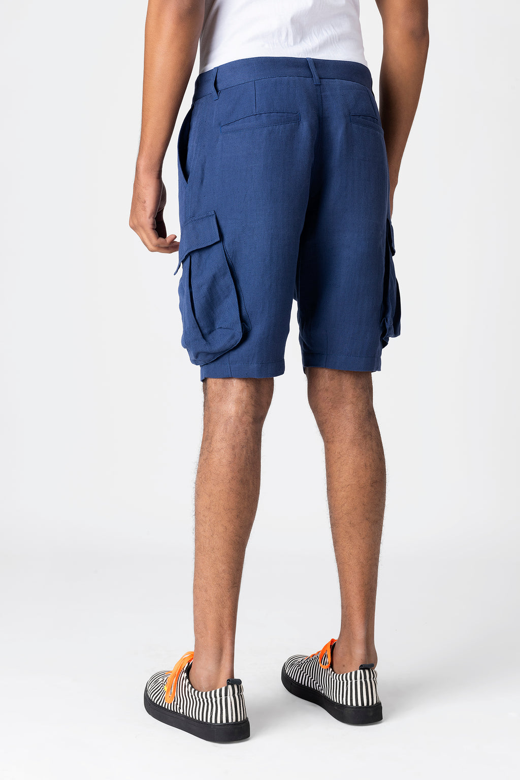Navy Blue Cargo Utility Shorts for Men