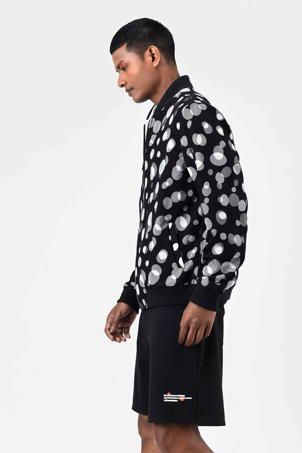 Polka Dot Tulle Men Bomber Jacket