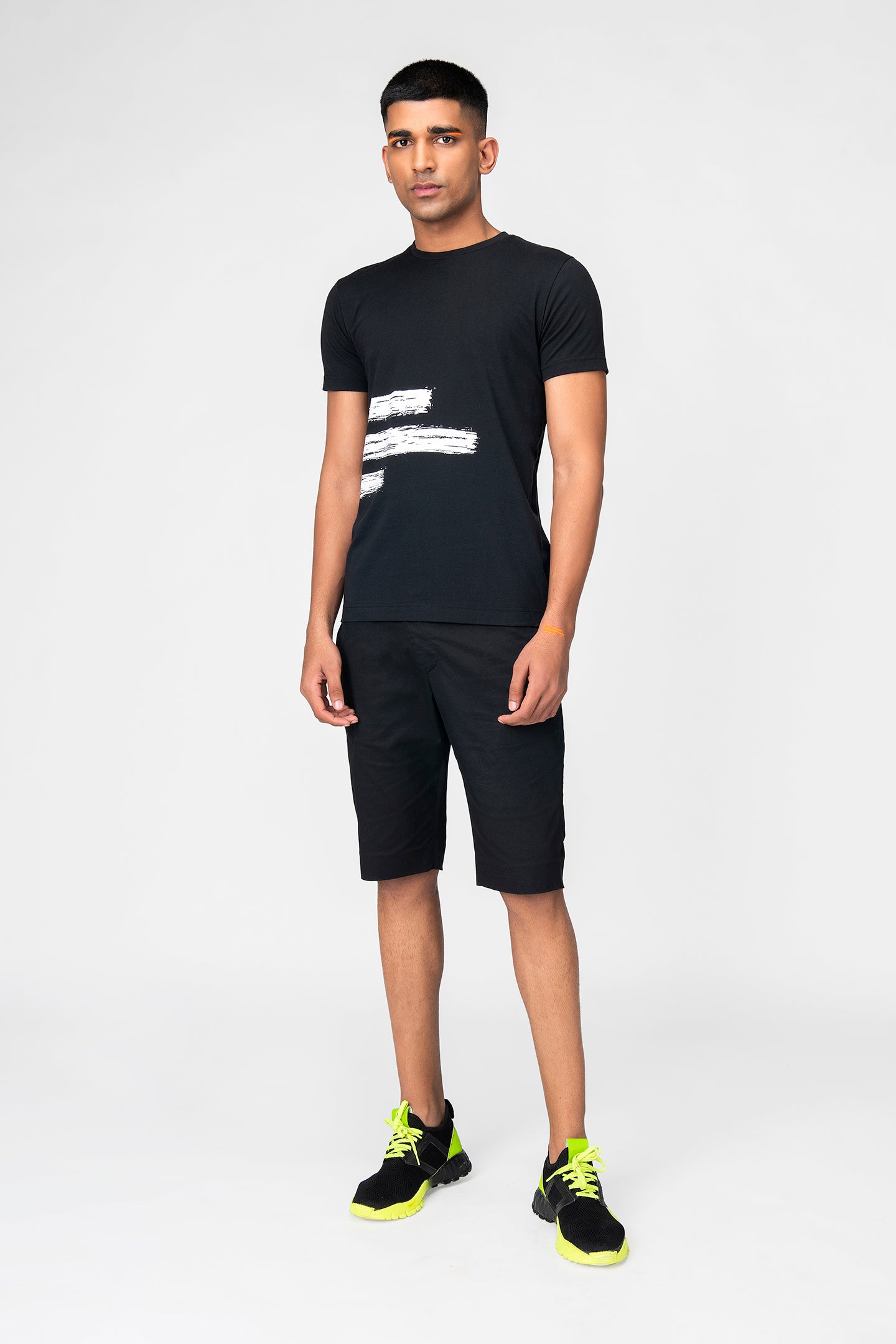 Black Brushstroke Graphic T-Shirt for Men