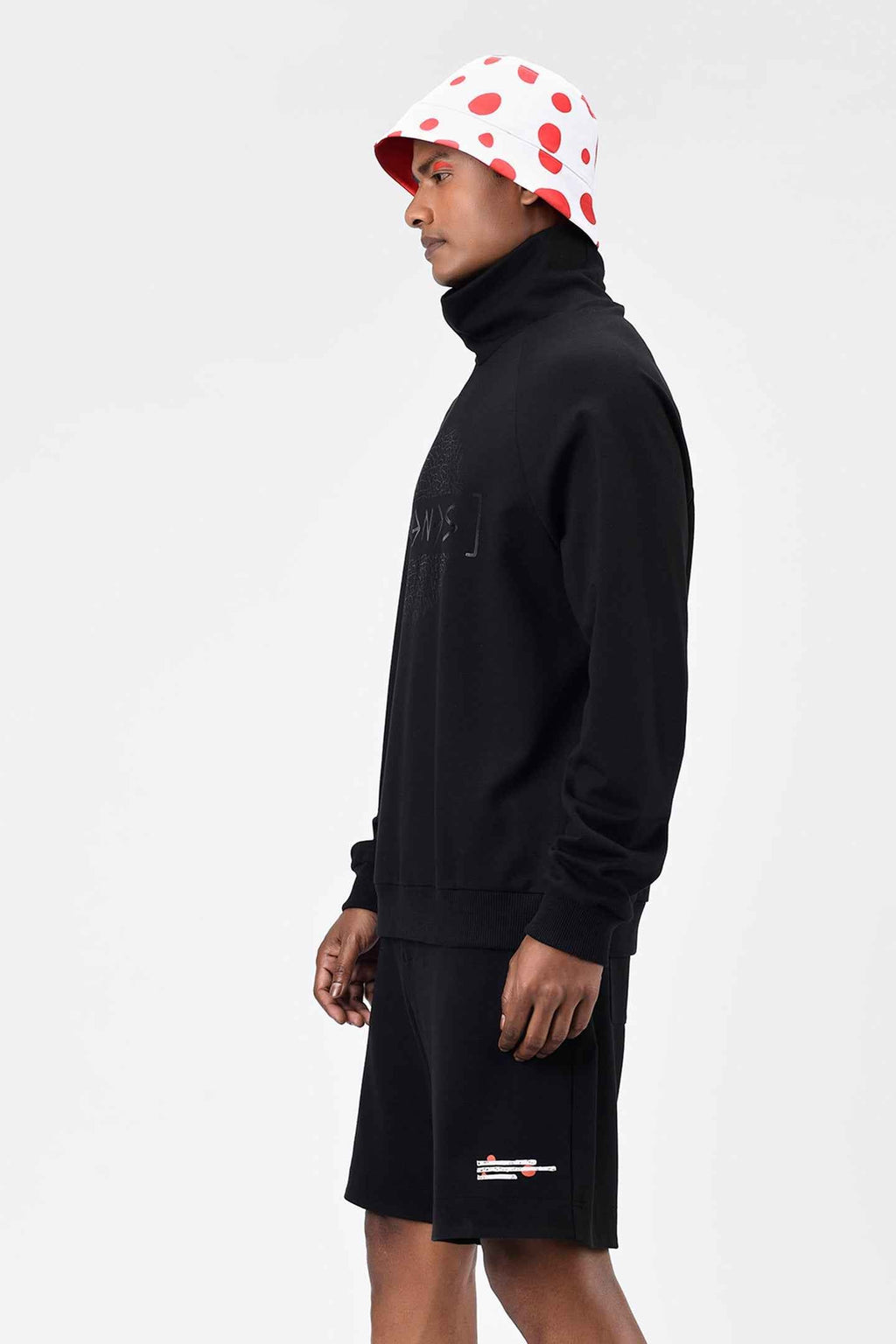Typography Men Turtle Neck Sweatshirt