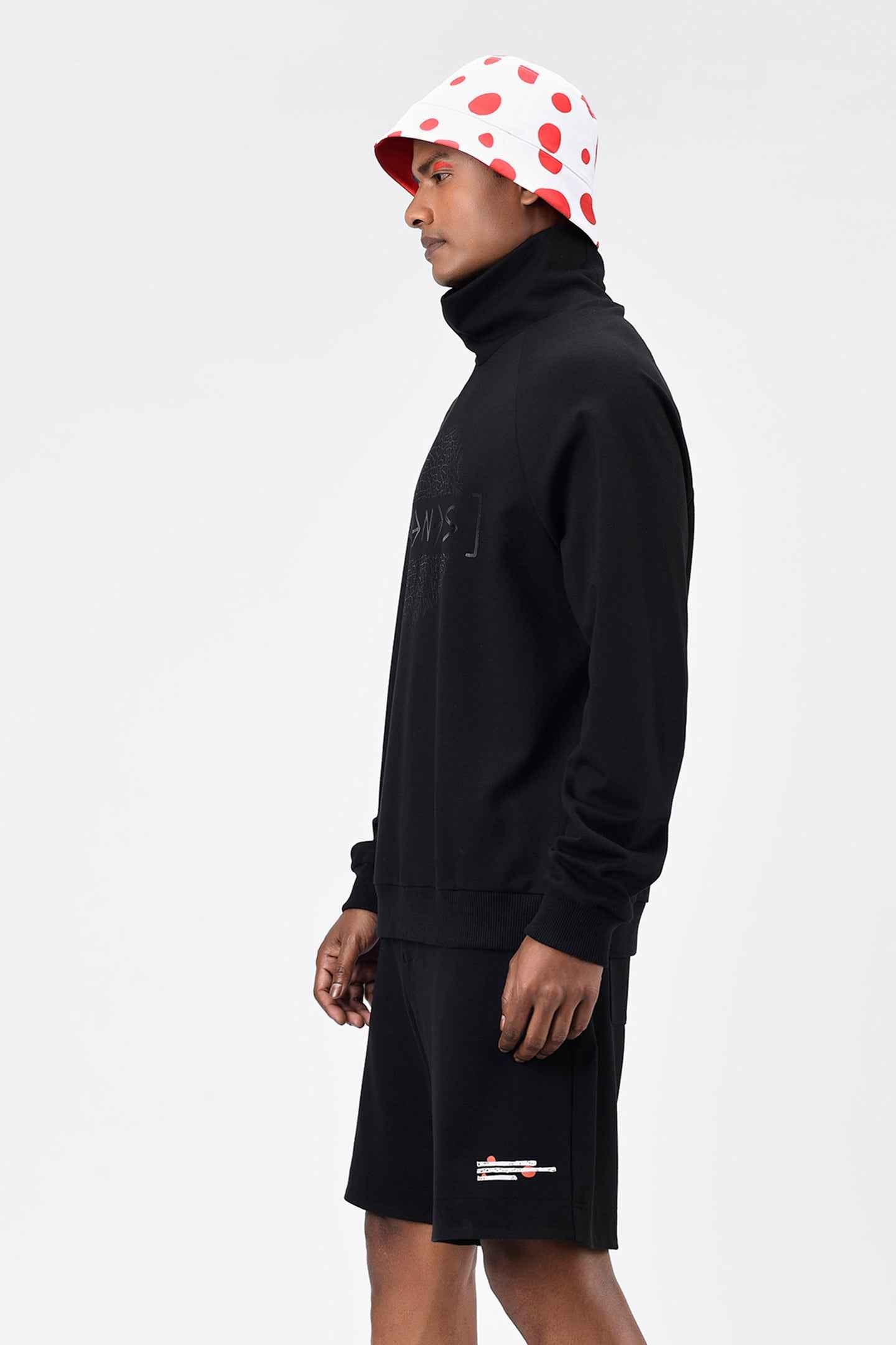 Typography Men Turtle Neck Sweatshirt