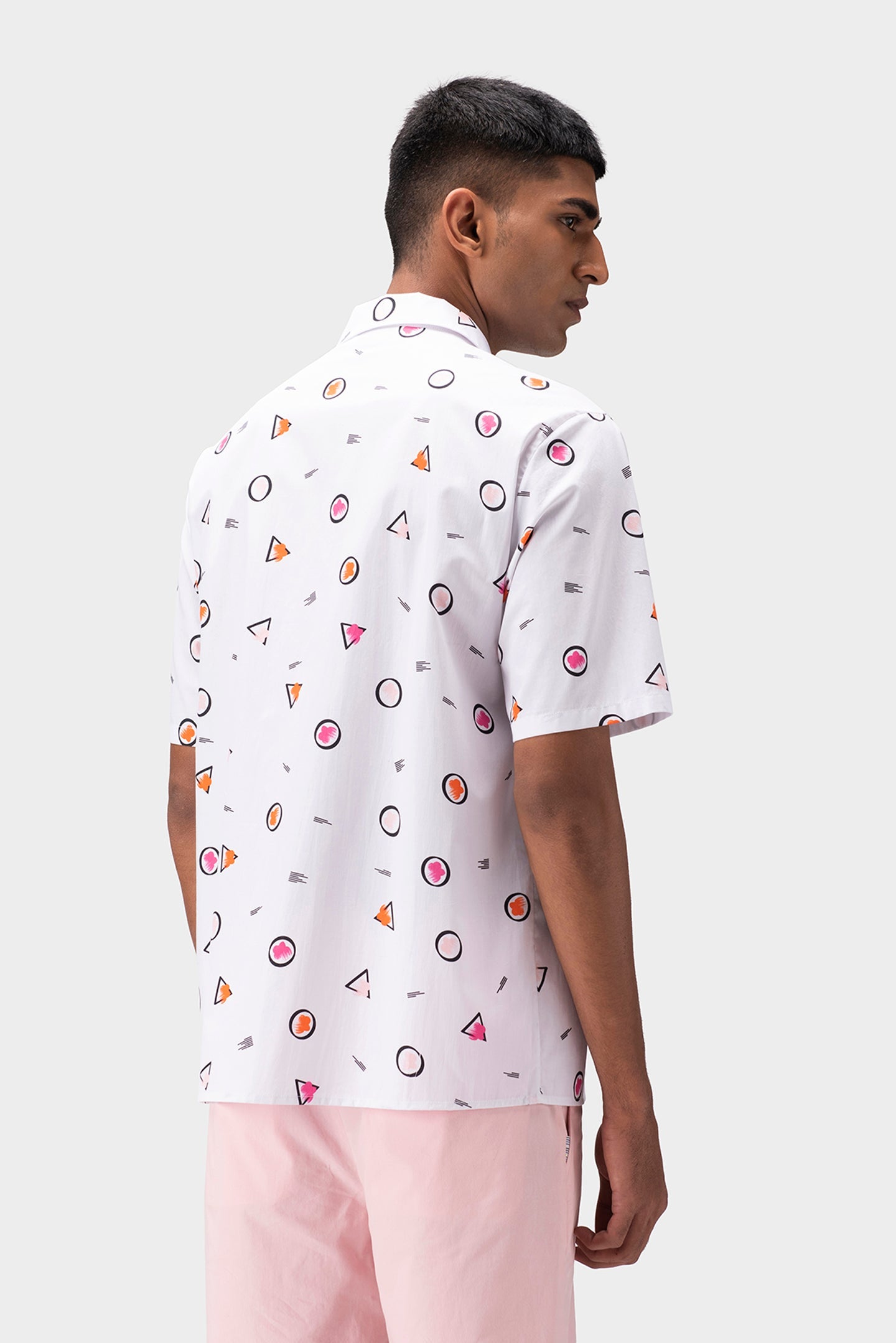 Floral Iconography Men Shirt With Cuban Collar