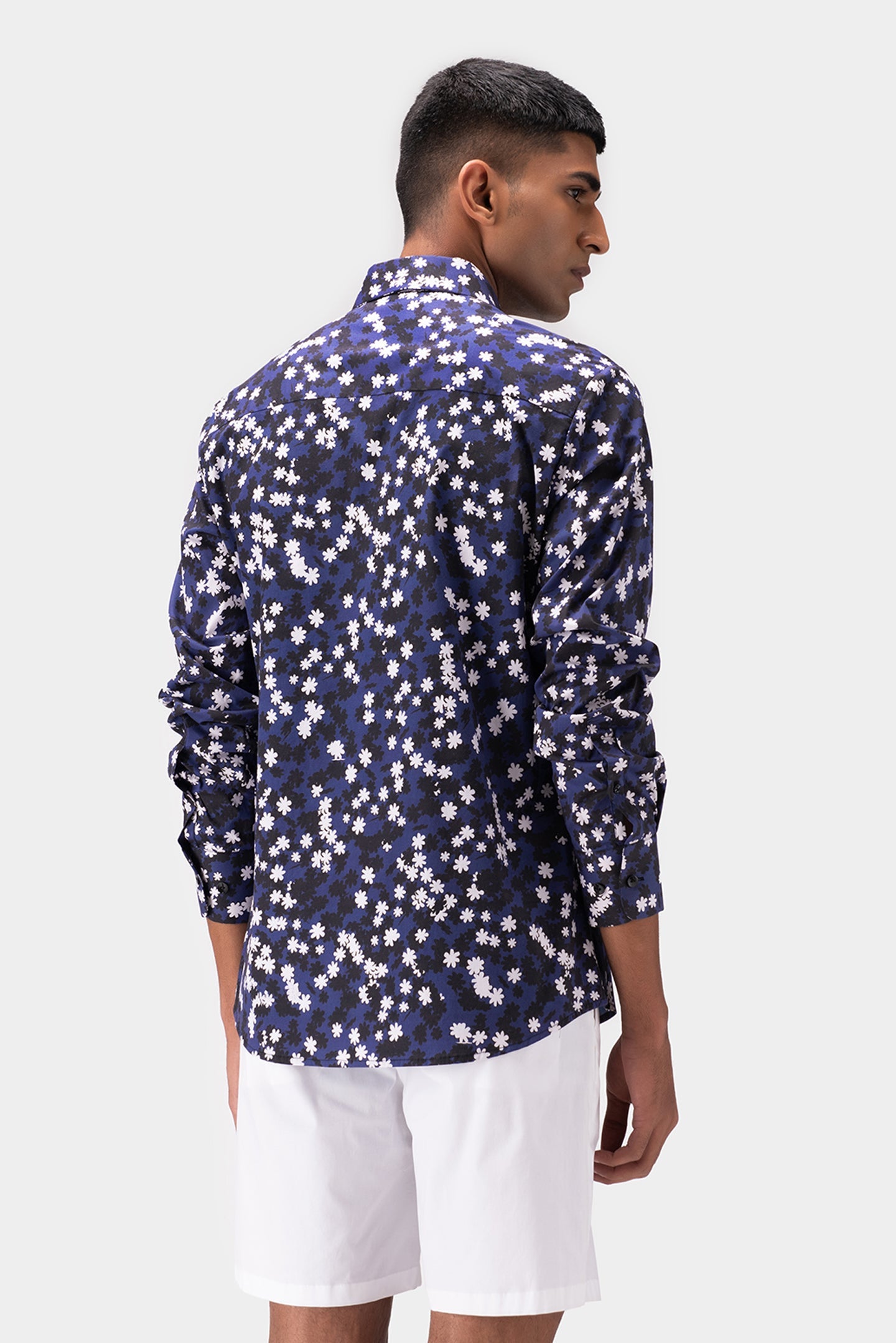 Floral Collage Men Cotton Shirt
