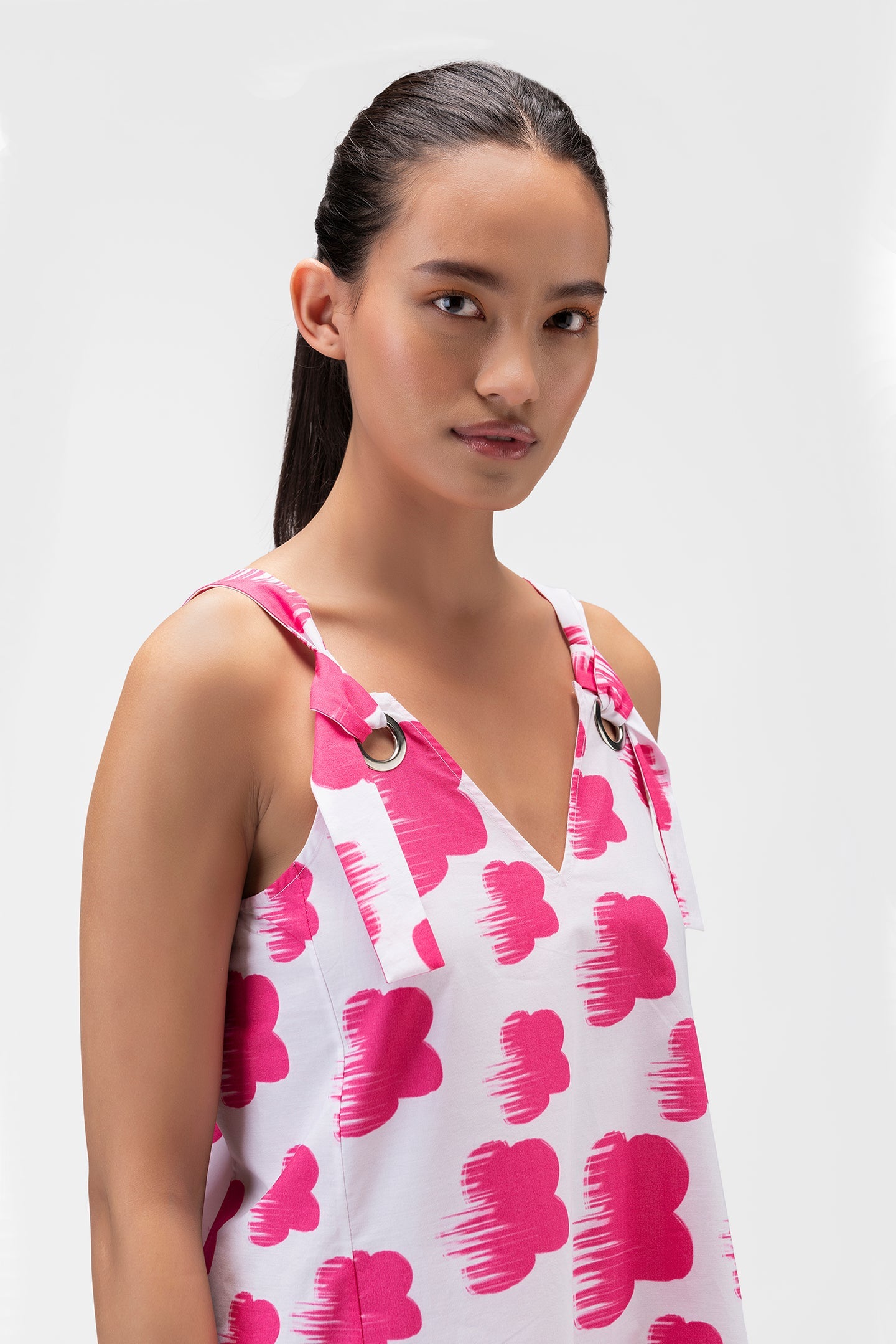 Abstract Florals Sleeveless Dress