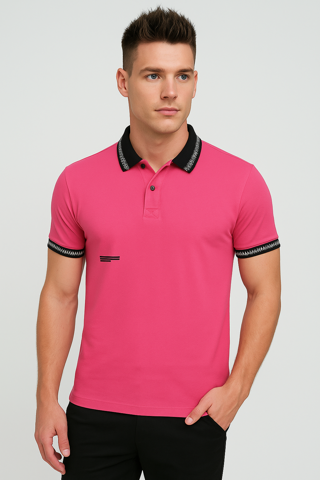 Fuschia Pink Classic Polo Mens T-shirt - Joemarzi
