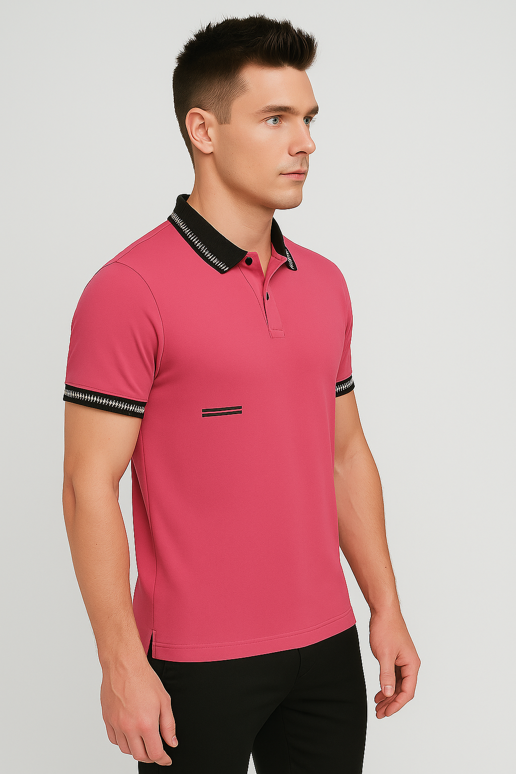Fuschia Pink Classic Polo Mens T-shirt