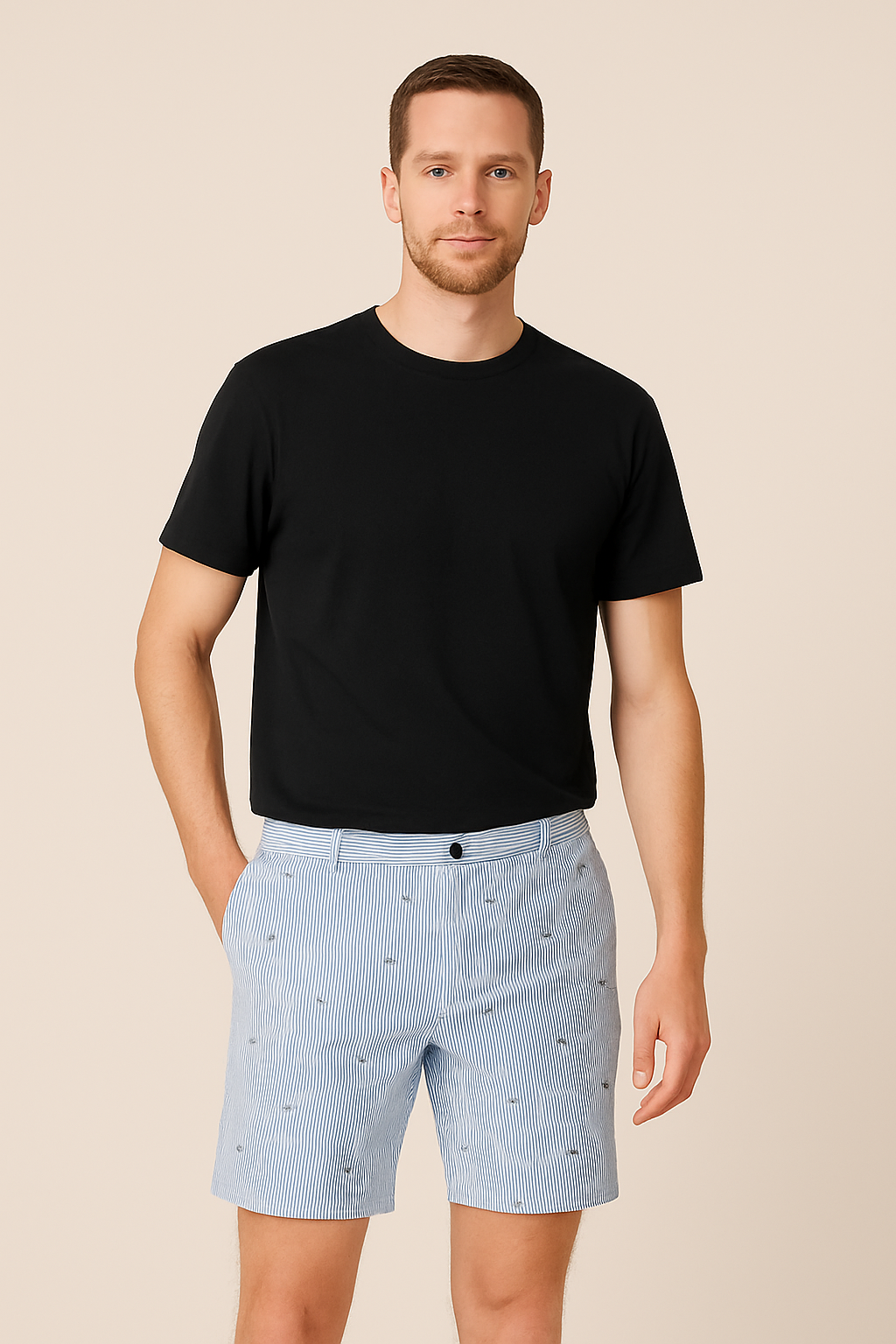Nautical Stripes Casuals Mens Shorts
