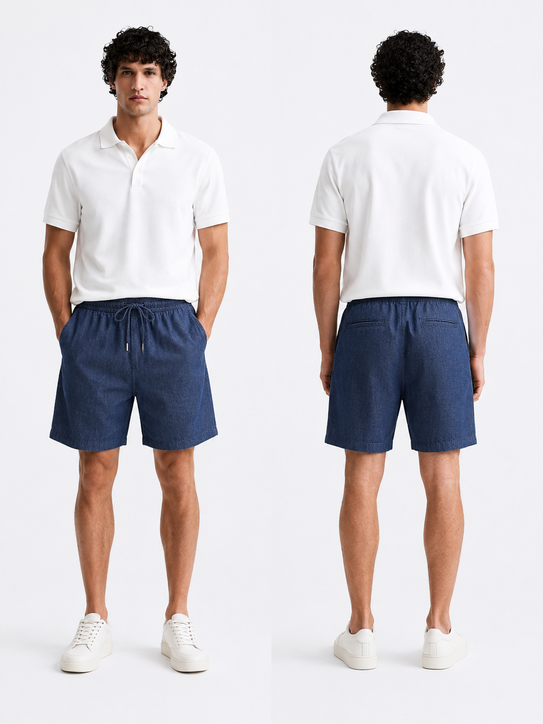 Denim Silk Relaxed Shorts – Indigo Blue