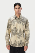 Regular Fit Button-Up Shirt with All-Over Floral Print - Genes Lecoanet Hemant