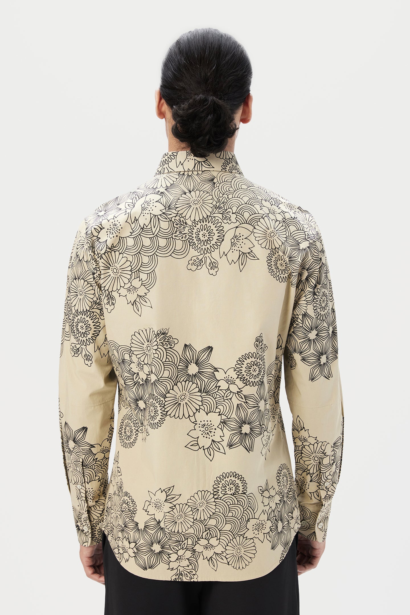 Regular Fit Button-Up Shirt with All-Over Floral Print - Genes Lecoanet Hemant