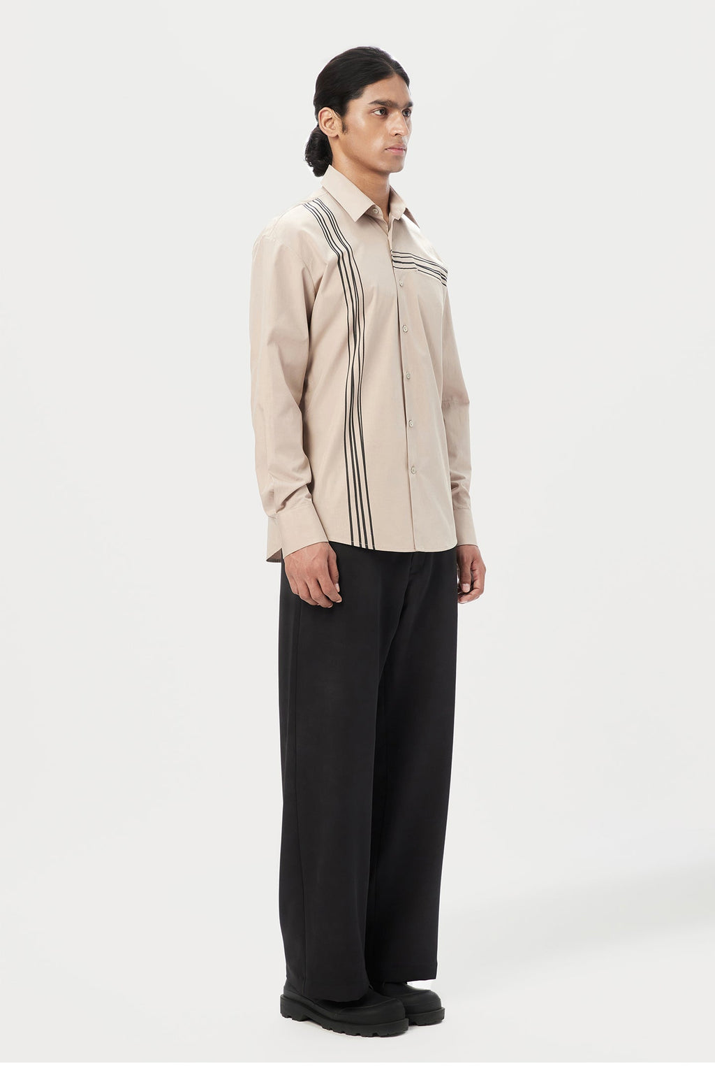 Relaxed Fit Button-Up Shirt with Drop Shoulder - Genes Lecoanet Hemant