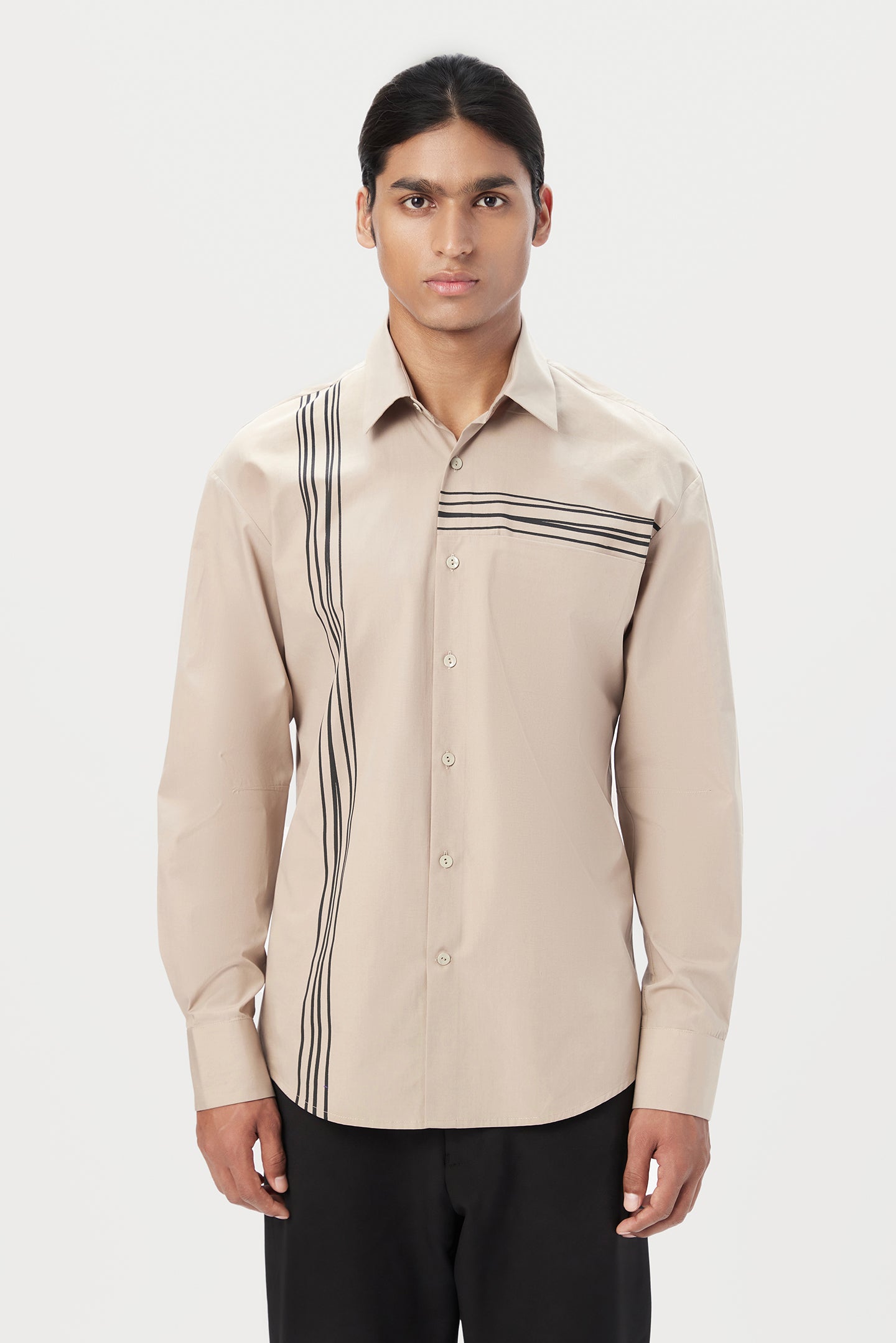 Relaxed Fit Button-Up Shirt with Drop Shoulder - Genes Lecoanet Hemant