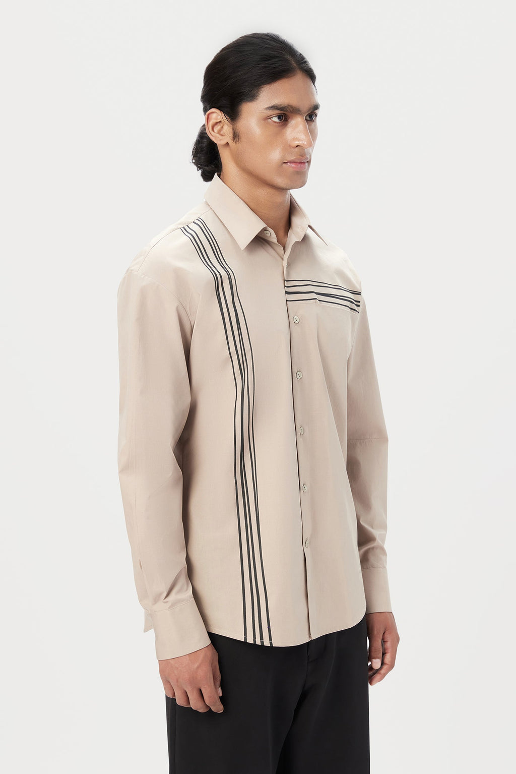 Relaxed Fit Button-Up Shirt with Drop Shoulder - Genes Lecoanet Hemant