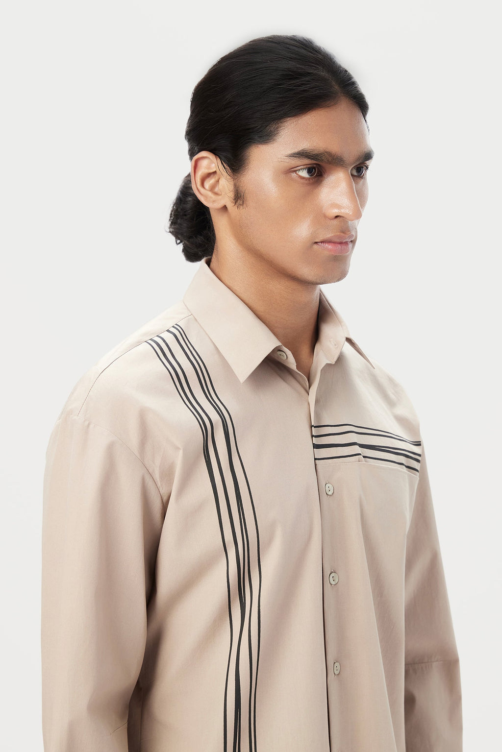 Relaxed Fit Button-Up Shirt with Drop Shoulder - Genes Lecoanet Hemant