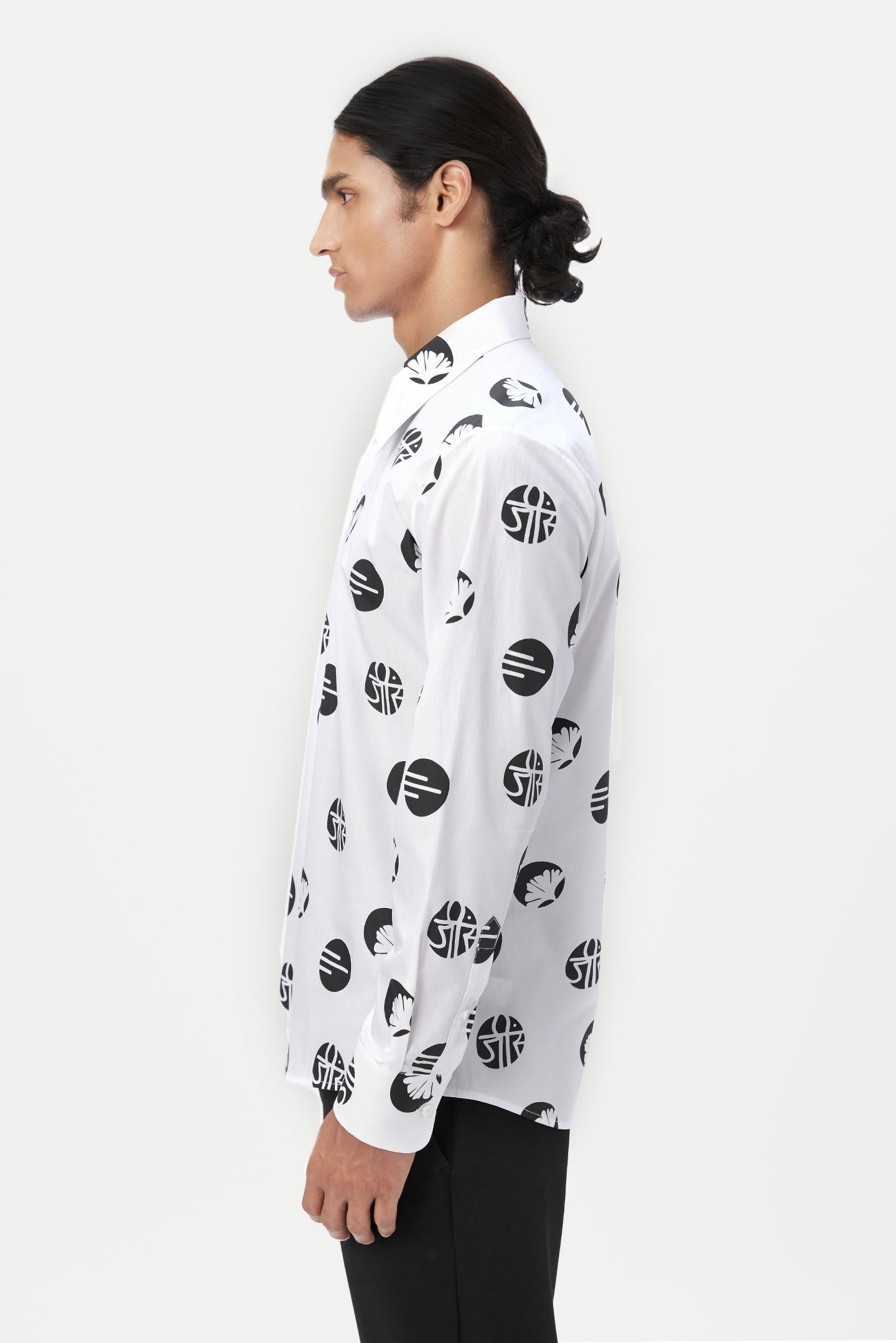 Regular Fit Button-Up Shirt in an Eye-Catching Stamp Print - Genes Lecoanet Hemant