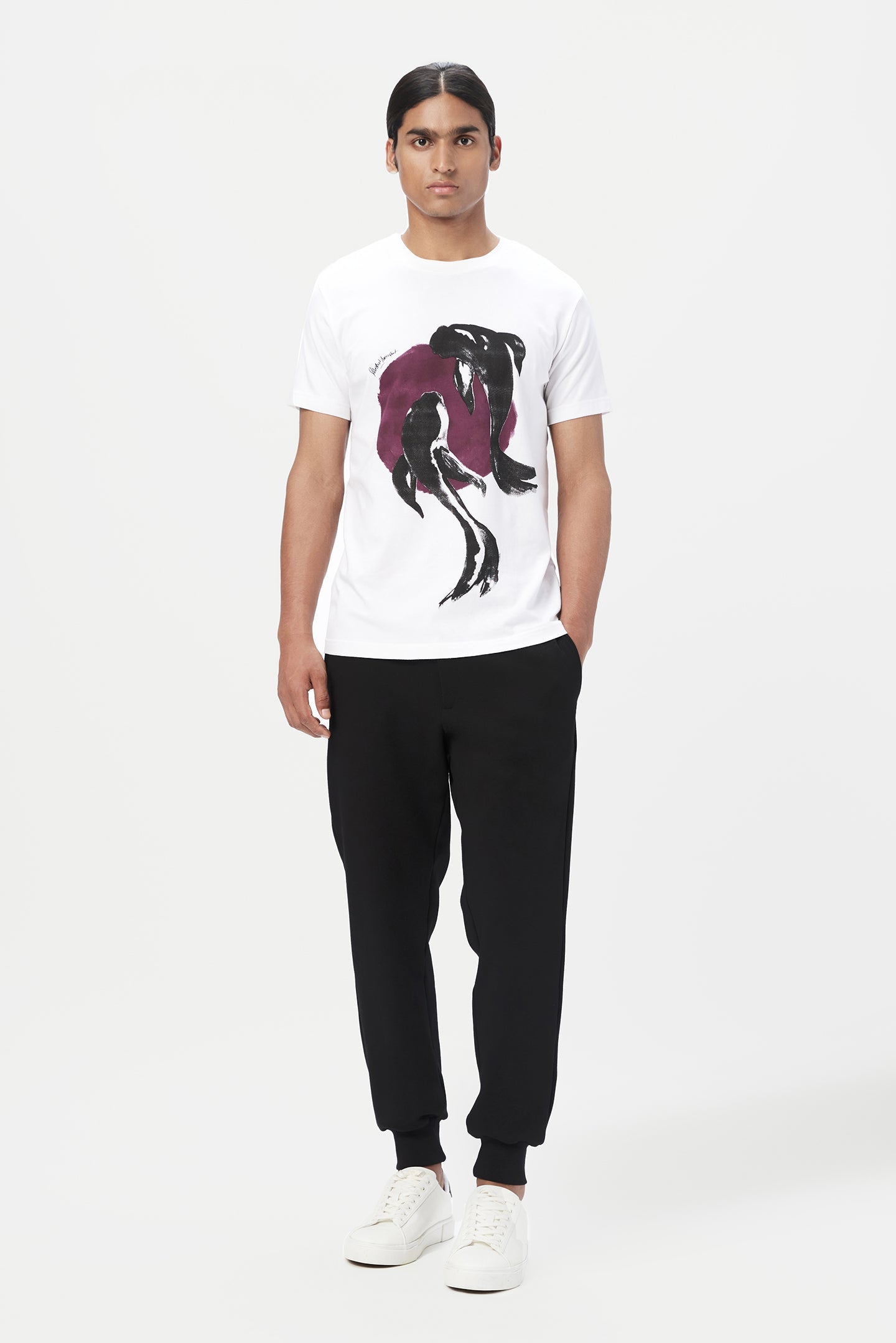 Regular Fit Joggers with Stamp Print Placement - Genes Lecoanet Hemant