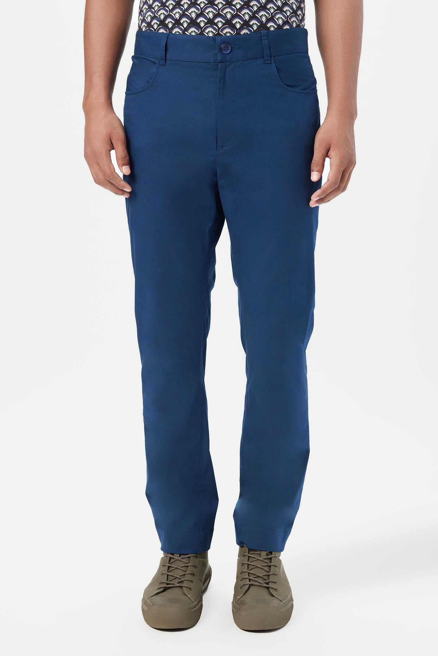 Slim Fit Trousers with Back Bone Pocket - Genes Lecoanet Hemant