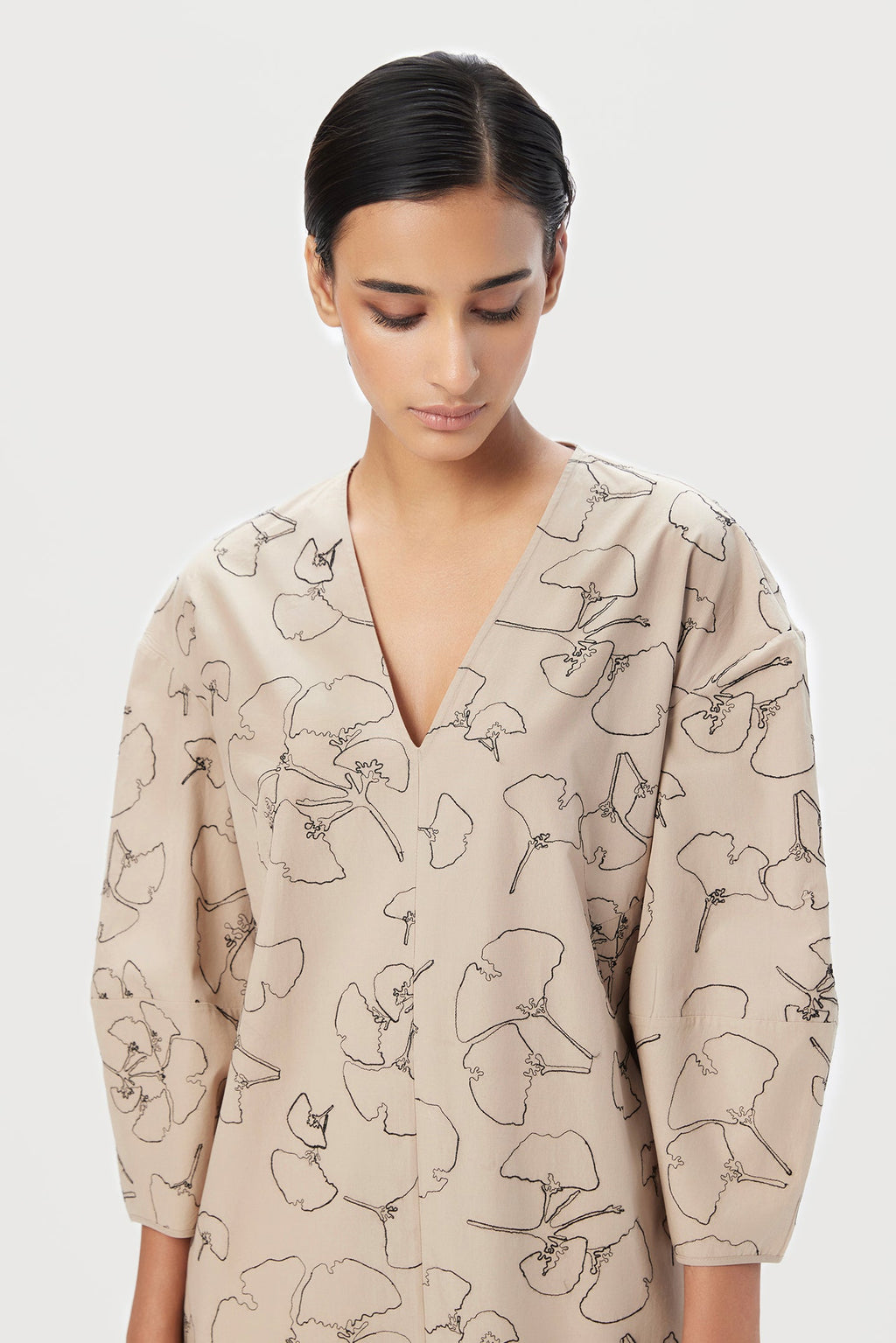 Slim Fit V-Neck Dress - Genes Lecoanet Hemant