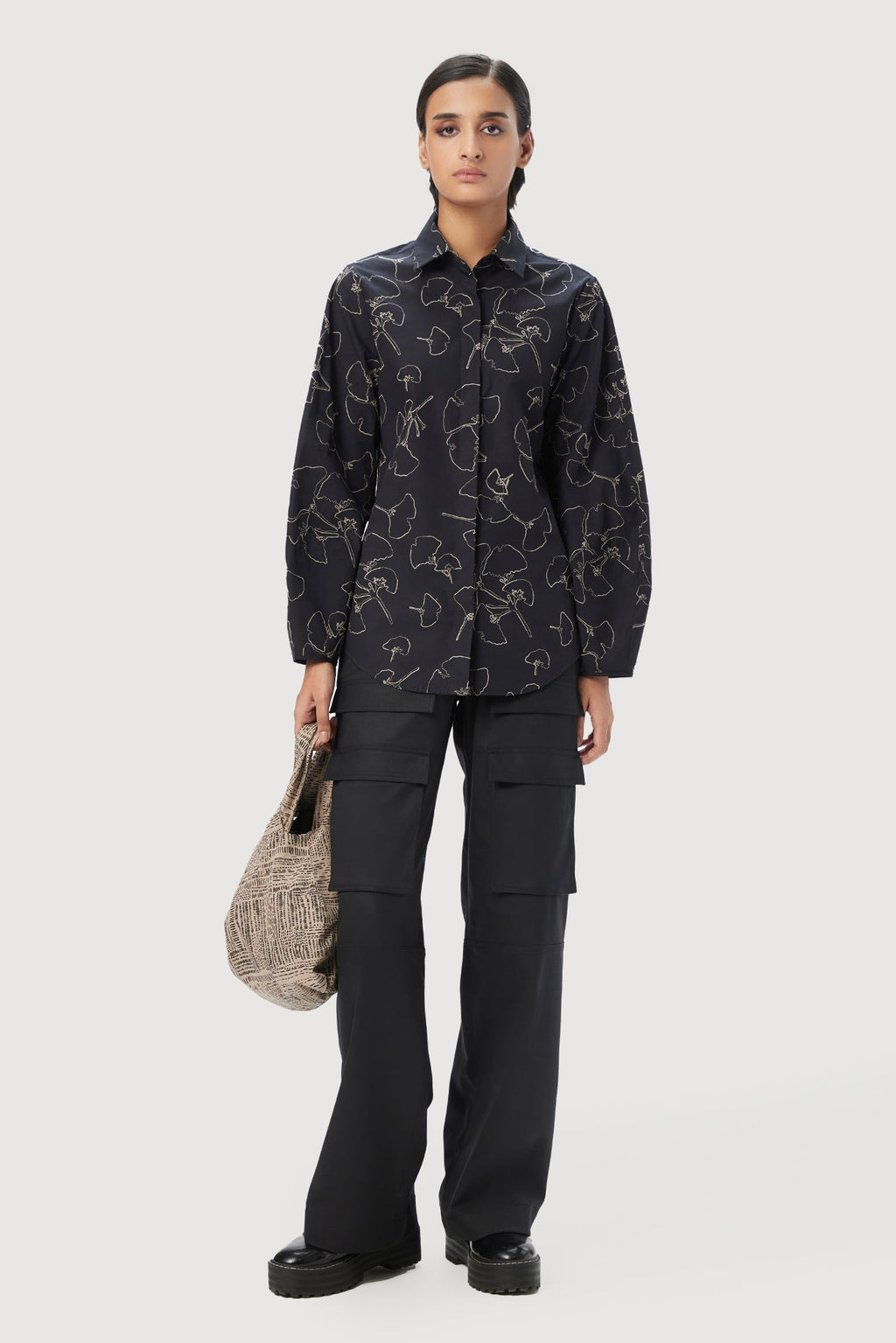Regular Fit Button-Up Shirt with Soft Rounded Sleeves - Genes Lecoanet Hemant