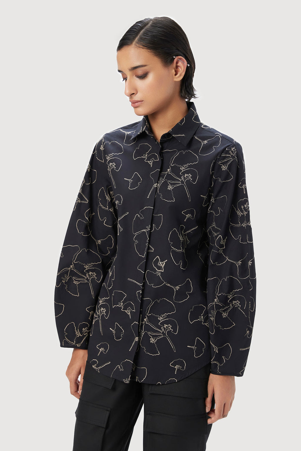 Regular Fit Button-Up Shirt with Soft Rounded Sleeves - Genes Lecoanet Hemant
