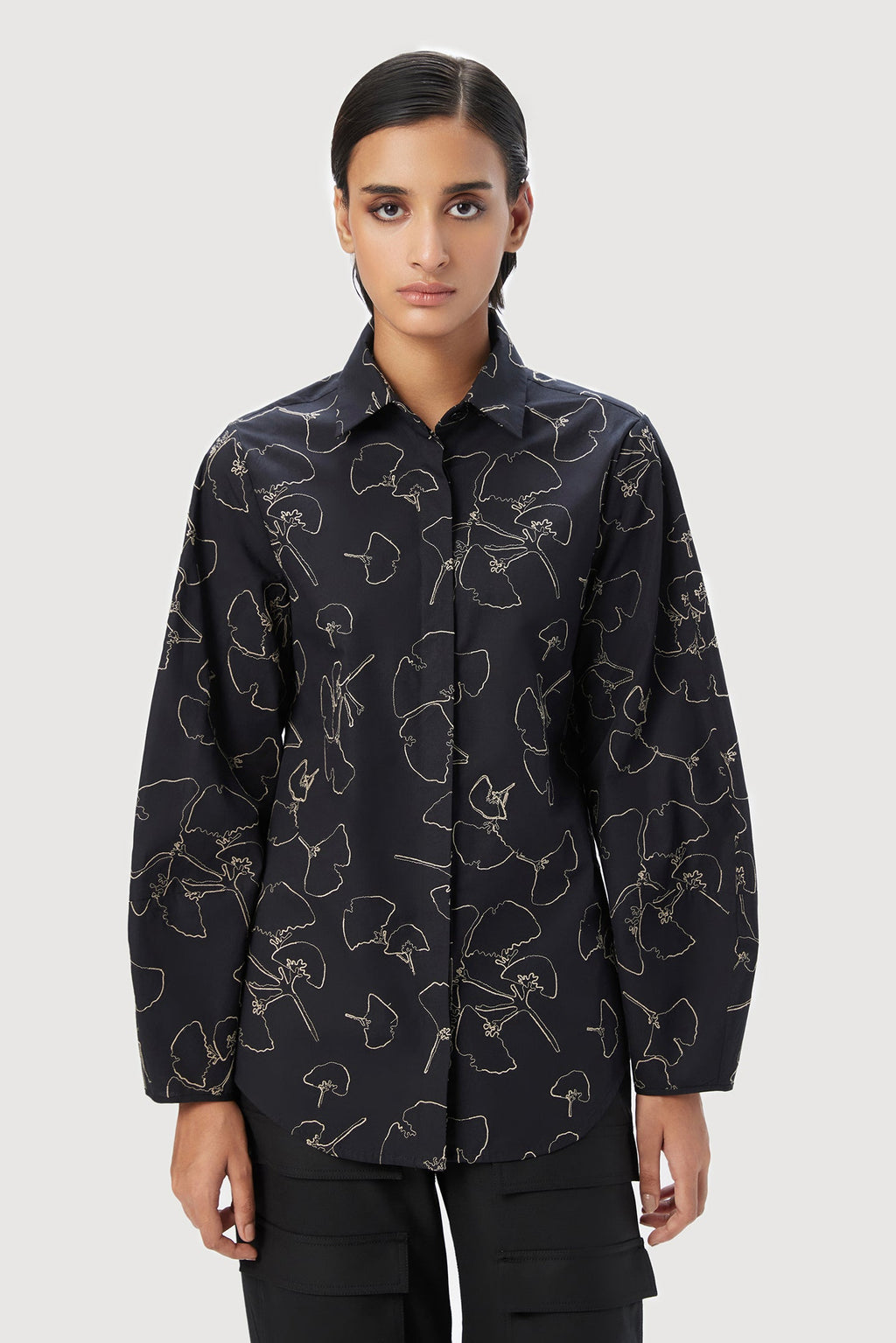 Regular Fit Button-Up Shirt with Soft Rounded Sleeves - Genes Lecoanet Hemant