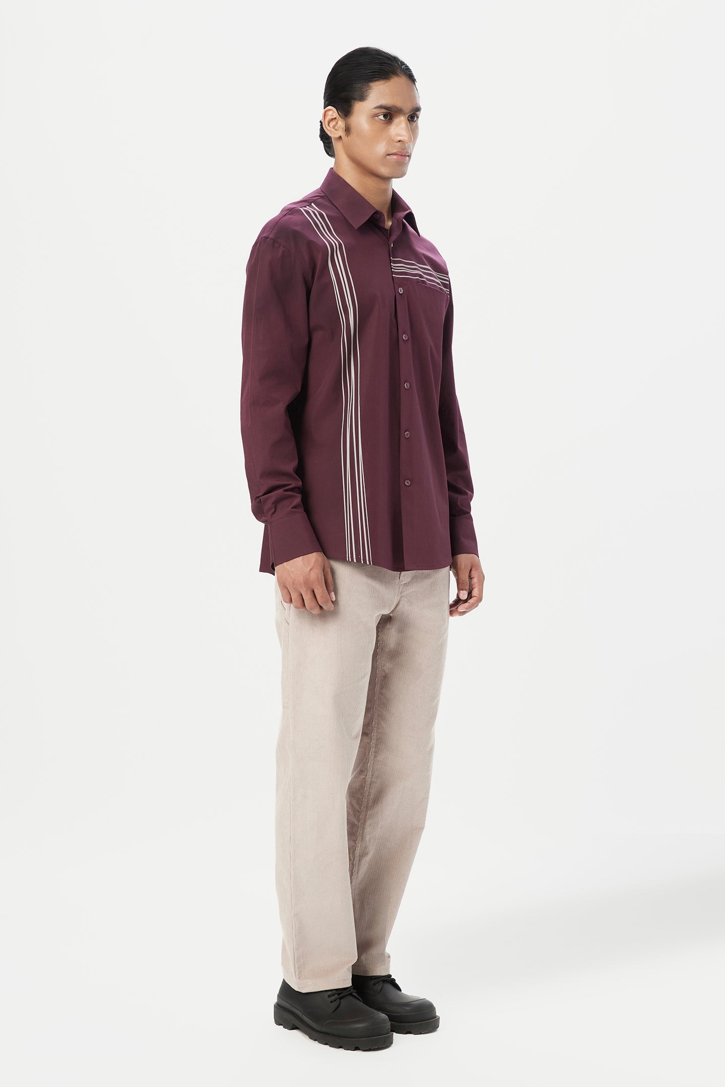 Relaxed Fit Button-Up Shirt with Drop Shoulder - Genes Lecoanet Hemant